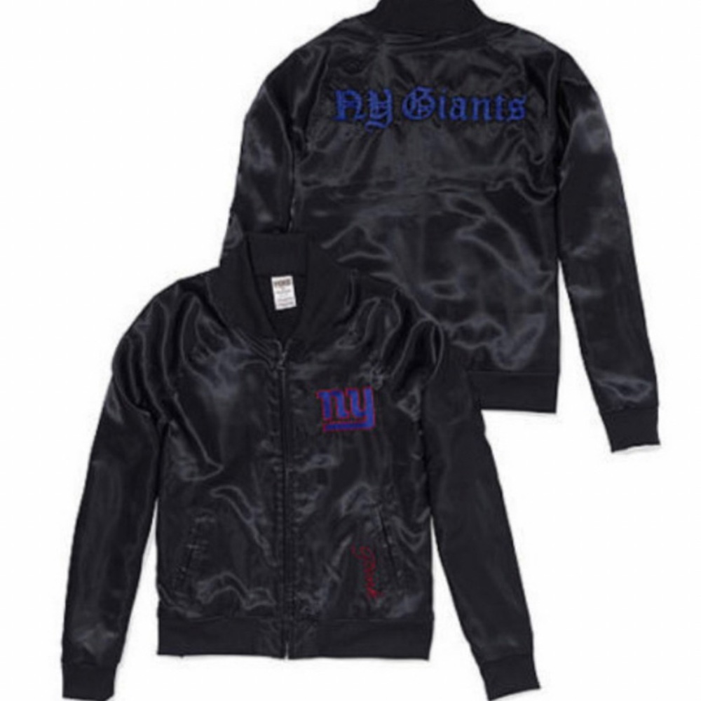 RARE VS PINK NFL SILK VARSITY JACKET NY GIANTS